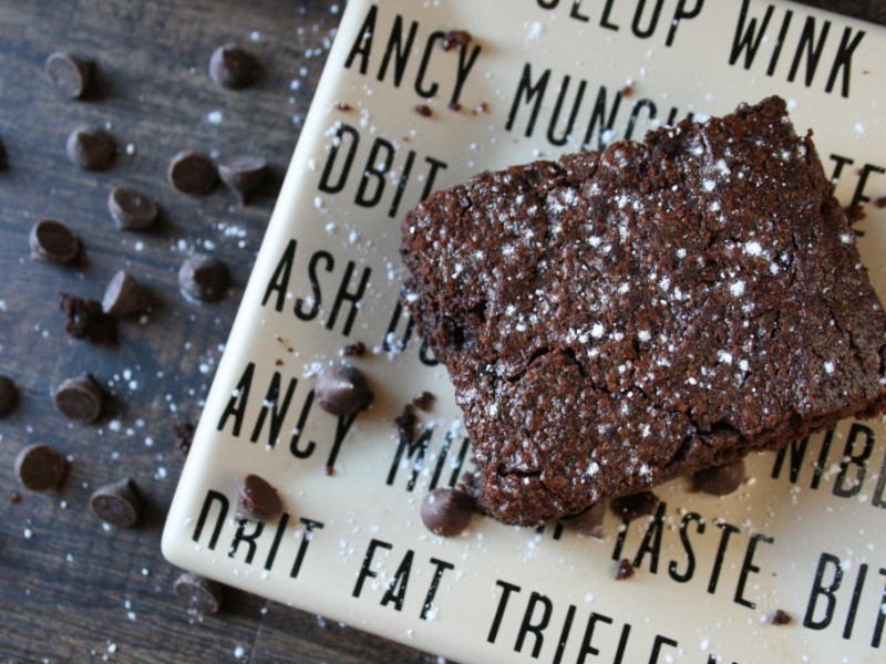 Deliciously chewy and moist chocolate chip brownies made with einkorn flour