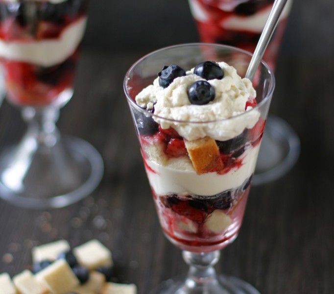 A light dessert perfect for the summer and holidays. Pound cake trifles made with fresh organic berries and homemade raw whipped cream.