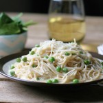 Capellini Alfredo is Fettucini Alfredo's long lost cousin; the sauce doesn't require flour and it's thickened with lemon juice that really amps up the flavor.