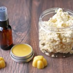 Use the same two primary ingredients to make 3 stretch mark remedies for growing pregnant bellies; a whipped body butter, belly oil, and hard lotion bars!